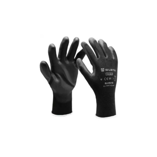 WURTH Black PU Перчатки защитные трикотажные, покрыты полиуретаном: P10