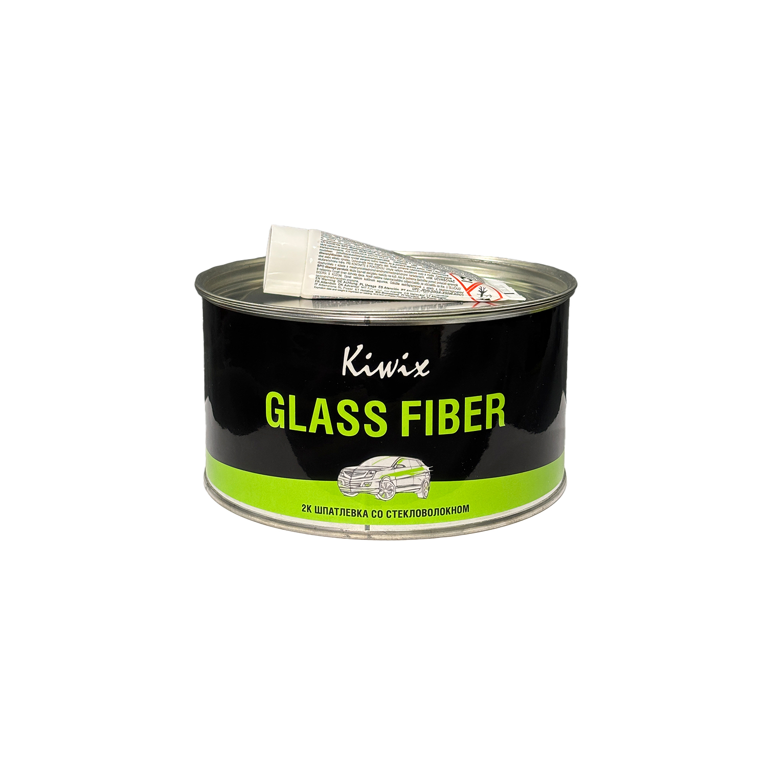 Kiwix GLASS FIBER 2k Шпатлевка со стекловолокном 1,8кг + 0,5