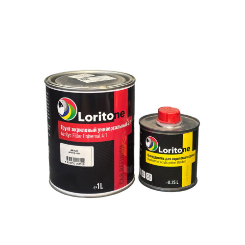 Loritone Грунт акриловый 2K 4:1 универсальный белый, серый, черный 1л + 0,25л