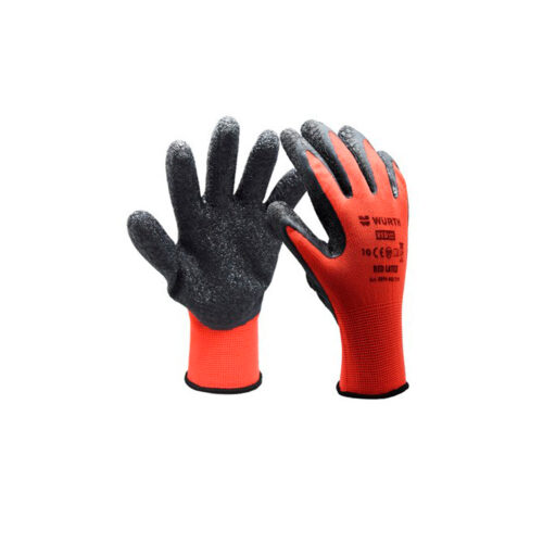 WURTH Red Latex Grip Перчатки защитные трикотажные, покрыты латексом: P10