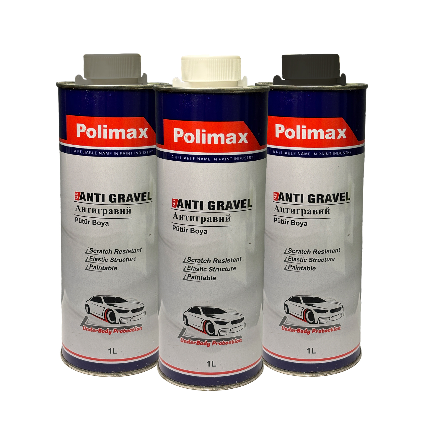 POLIMAX Антигравийное покрытие: 1 л. Черный, Серый, Белый